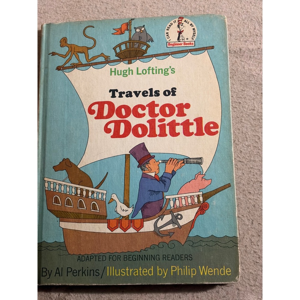 Travels of Doctor Dolittle Hugh Lofting 1967 Beginner Books Hardcover Vintage